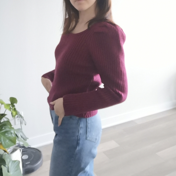 Oak and Fort puff sleeve sweater - Picture 2 of 5